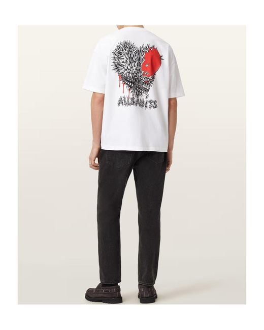 AllSaints White Chaste Graphic T-Shirt for men