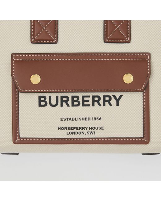 Burberry Natural Logo Printed Mini Freya Tote Bag