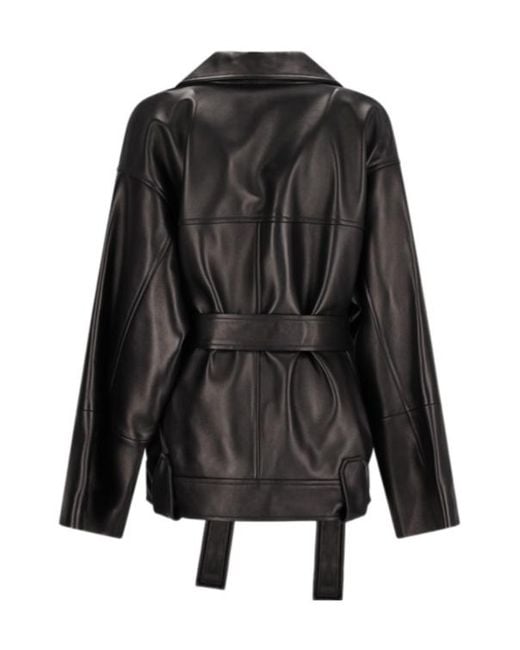 Khaite Black Collared Leather Jacket