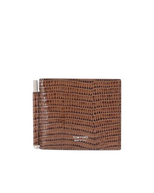 Tom Ford Brown Bi-Fold Wallet for men
