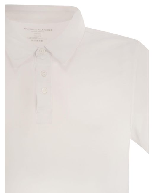 Majestic Filatures White Short-Sleeved Polo Shirt for men