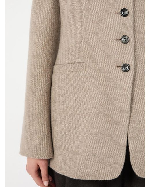 Max Mara Natural Long-Sleeved Crew Neck Jacket