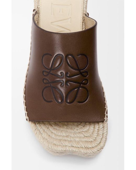 Loewe Brown Petal Espadrille Platform Slides
