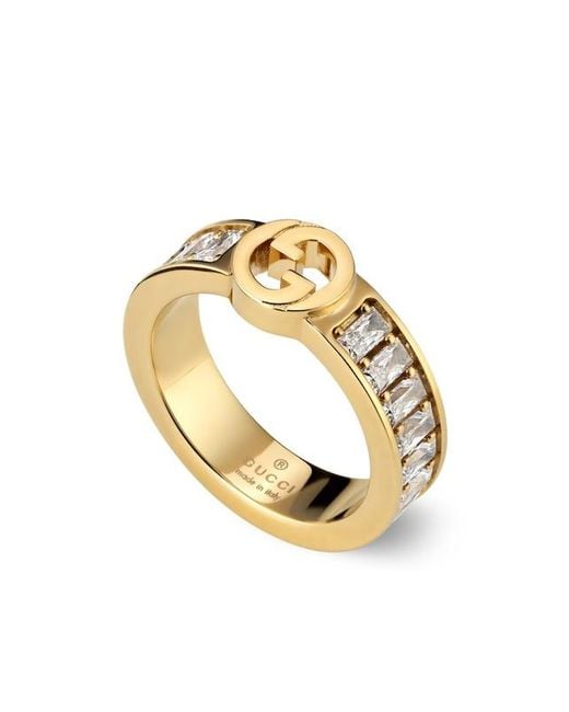 Gucci Metallic Blondie Wide Crystal Ring