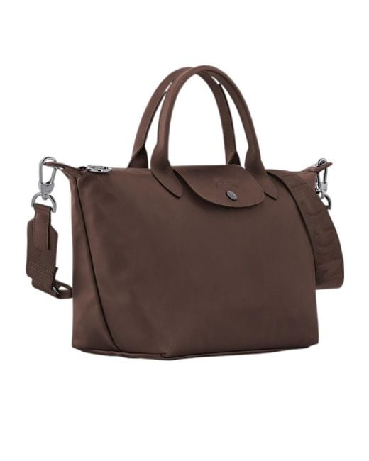 Longchamp Brown Le Pliage Xtra Small Top Handle Bag