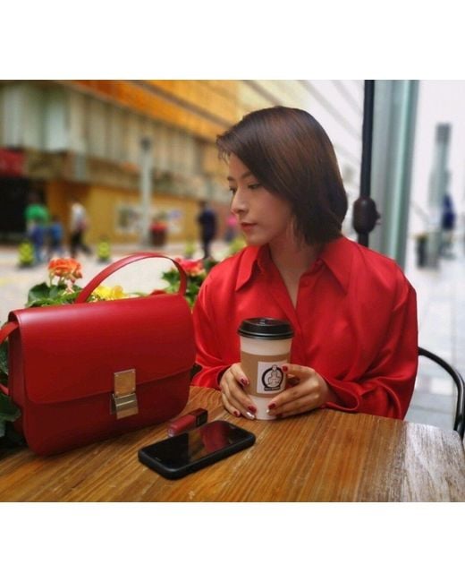 Céline Red Medium Classic Bag