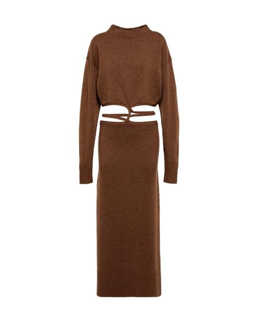 Christopher Esber Brown Openwork Knit Dress