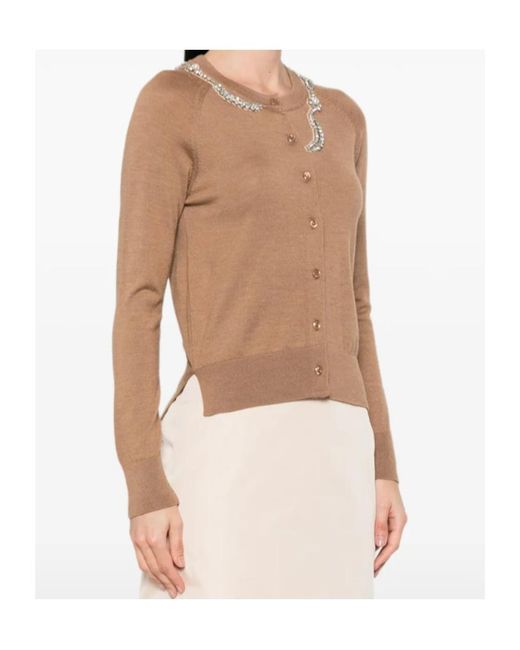 Simone Rocha Brown Crew Neck Long-Sleeved Sweater