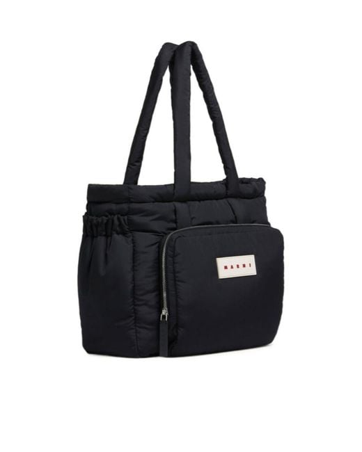 Marni Black Puff E/W Tote Bag for men