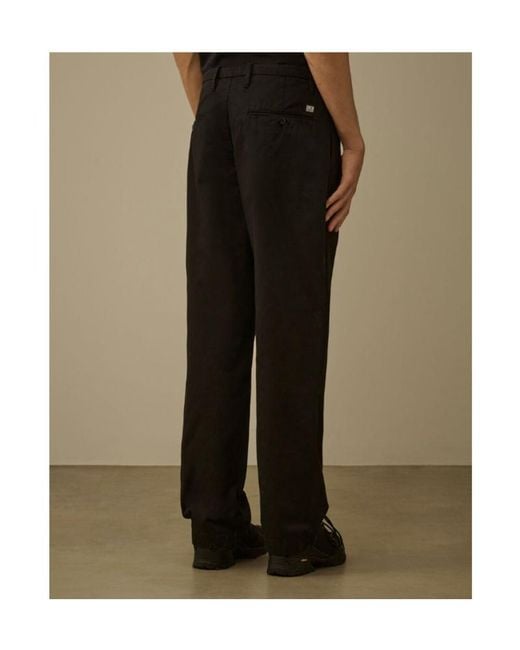 C P Company Black Pleated Trousers for men
