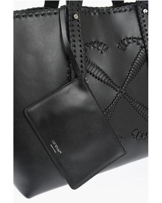 Off-White c/o Virgil Abloh Black Day Off Leather Tote Bag