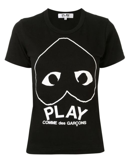 COMME DES GARÇONS PLAY Black Logo Print T-Shirt