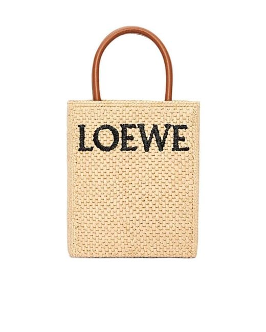 Loewe Natural Logo Detailed Woven Mini Tote Bag