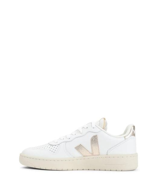 Veja White V 10 Perforated Low-Top Sneakers