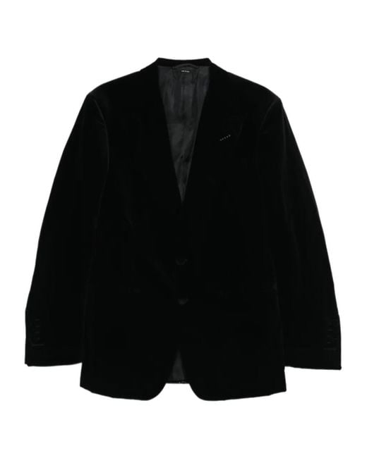 Tom Ford Black Long-Sleeved Suit Jacket for men