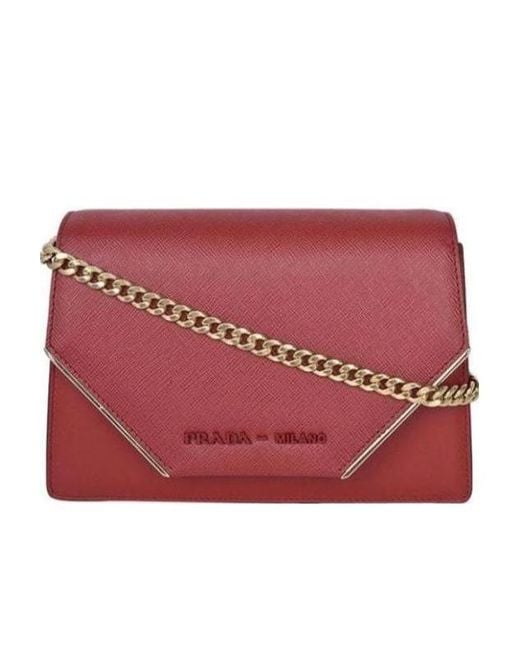 Prada Red Flip Logo Shoulder Bag