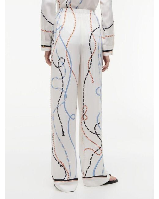Tommy Hilfiger White Rope Print Relaxed Straight Trousers