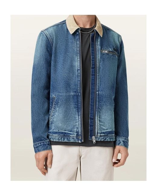 AllSaints Blue Rothwell Denim Jacket for men