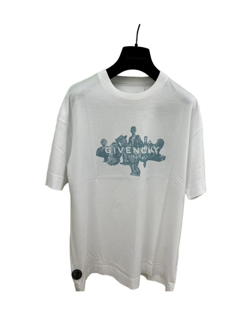 Givenchy White Logo Printed Crewneck T-Shirt for men