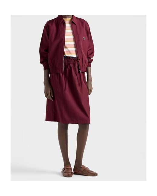 Prada Purple Poplin Midi-Skirt