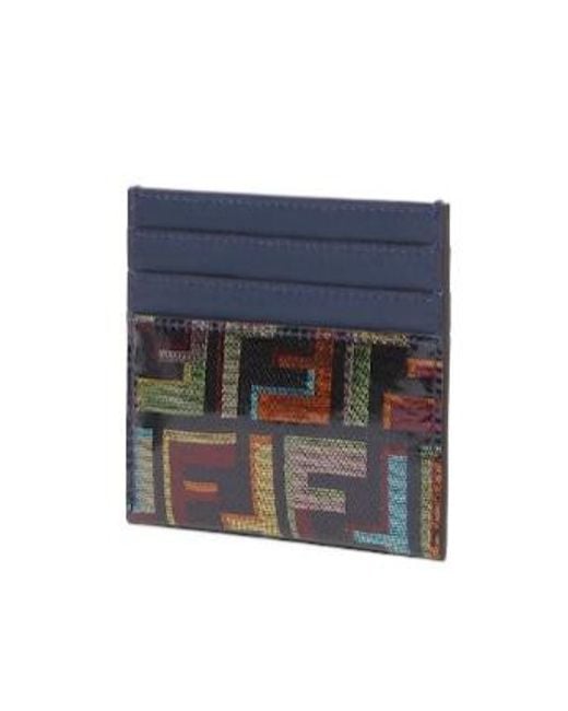 Fendi Blue Ff Diamonds Card Case