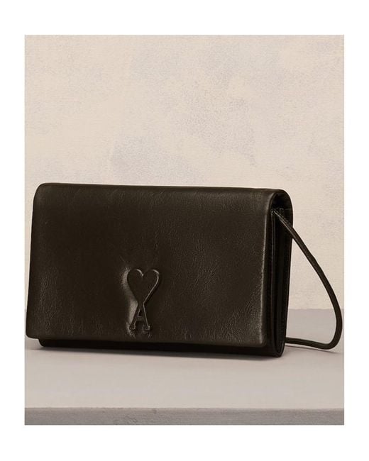 AMI Black Voulez-Vous Strap Wallet for men