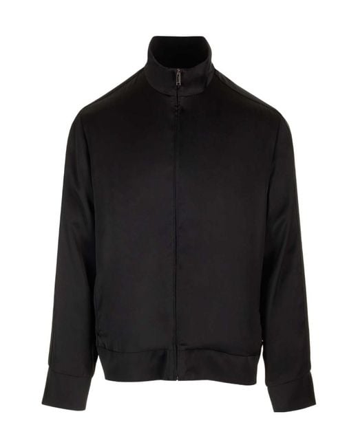 Valentino Black Zip-Up High Neck Jacket for men