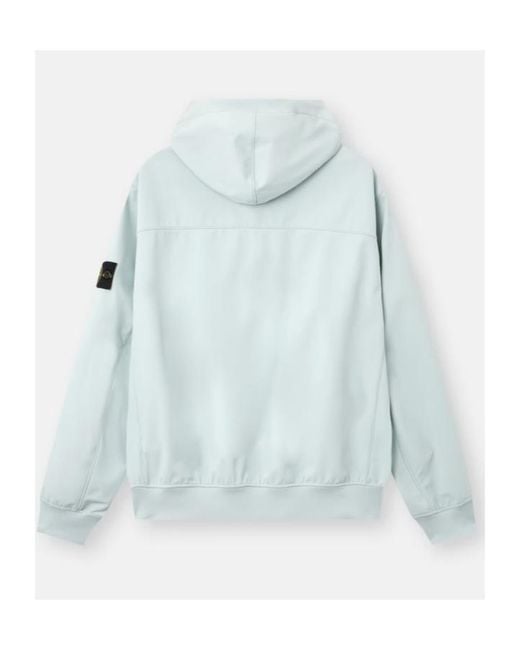 Stone Island Blue Logo Patch Hooded Jacket for men