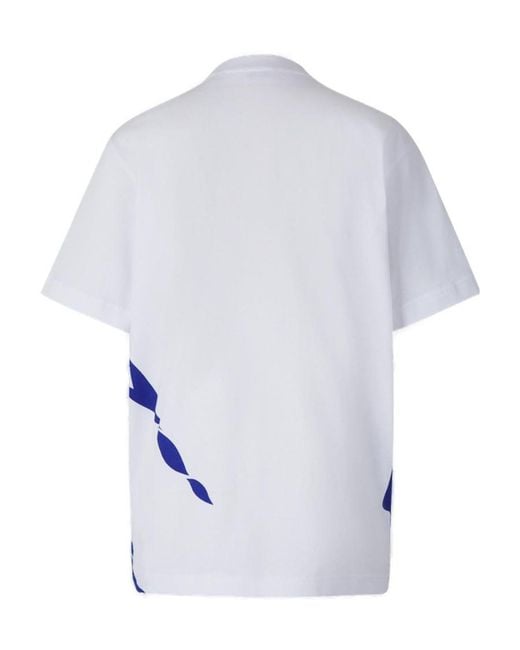 Burberry Blue Graphic Printed Crewneck T-Shirt