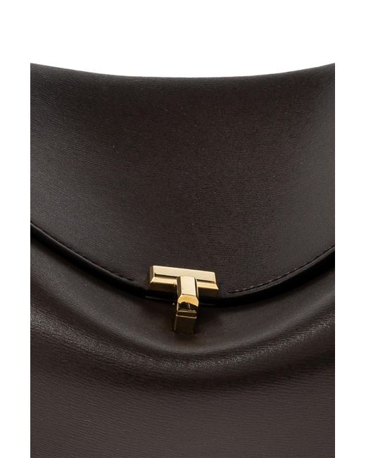 Totême Black Totême T-Lock Top Handle Medium Shoulder Bag