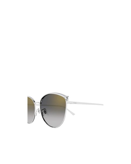 Cartier Metallic Oval-Frame Sunglasses