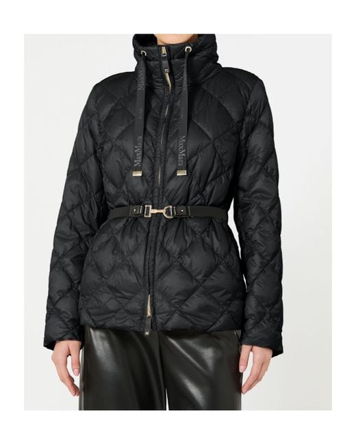 Max Mara Black The Cube Belted High Neck Jacket