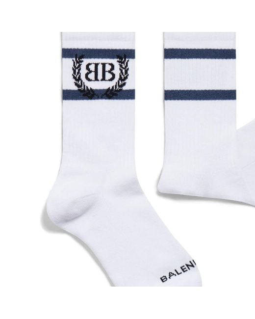 Balenciaga White Laurel Classic Socks for men