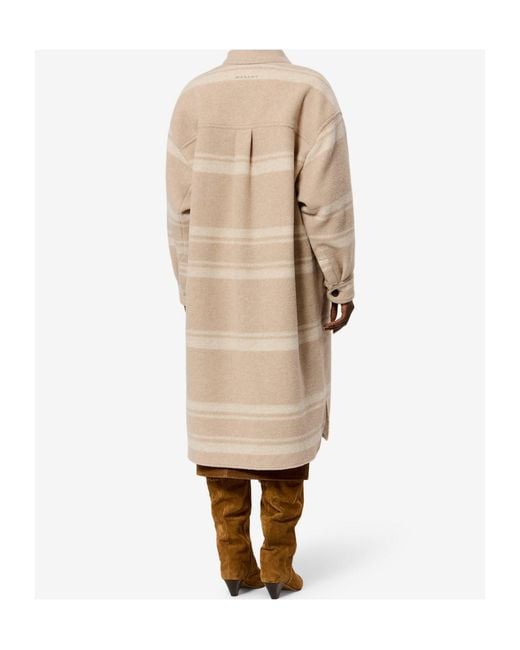 Isabel Marant Natural Djila Striped Coat