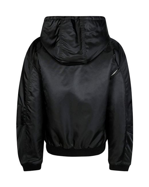 MM6 by Maison Margiela Black Zip-Up Hooded Jacket