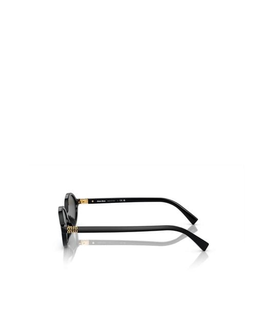 Miu Miu White Logo-Lettering Oval Sunglasses