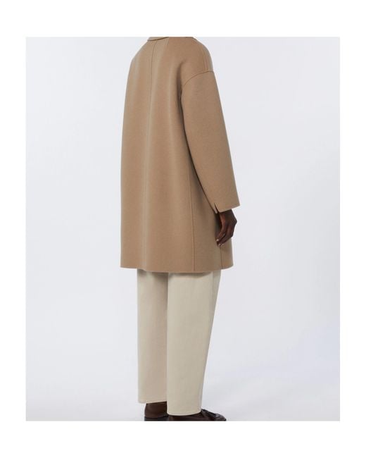Max Mara Natural Virgin Wool Coat