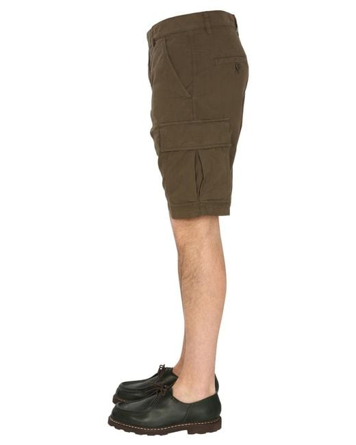 Aspesi Natural Cargo Bermuda Shorts for men