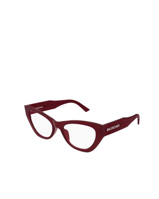 Balenciaga Red Eyewear Cat-Eye Frame Glasses