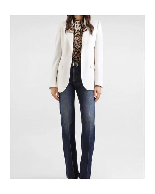 Dolce & Gabbana White Single-Breasted Jacket