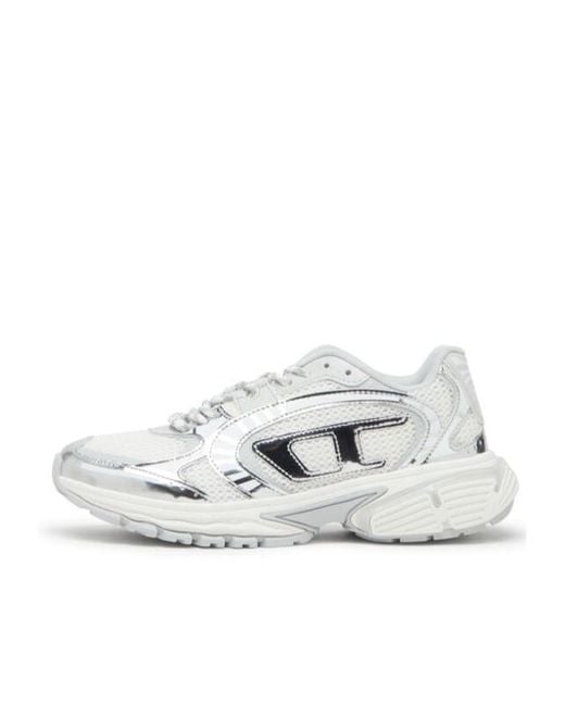 DIESEL White Sneakers With Insert Design