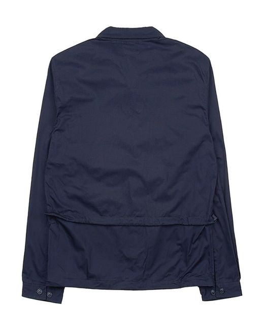 C P Company Blue Logo-Embroidered Cotton Shirt for men