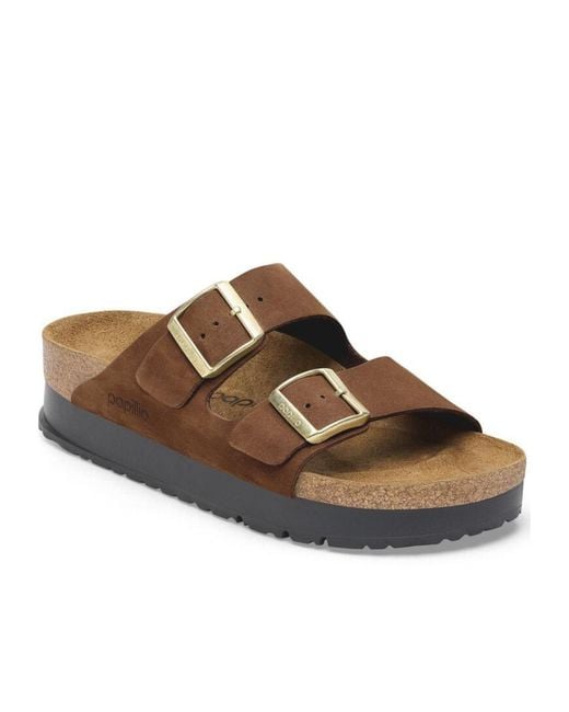 Birkenstock Brown Arizona Pap Flex Platform Sandals