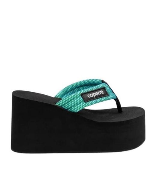 Coperni Black Platform Wedged Sandals