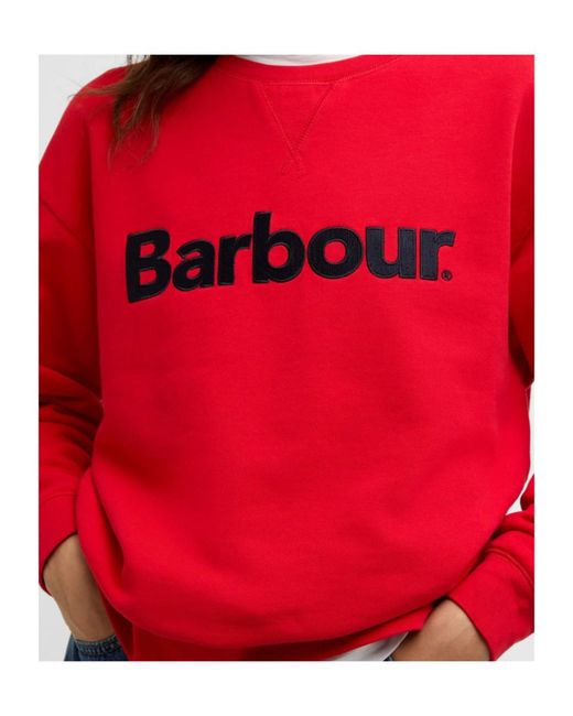 Barbour Red Logo Crew Neck Sweatshirt