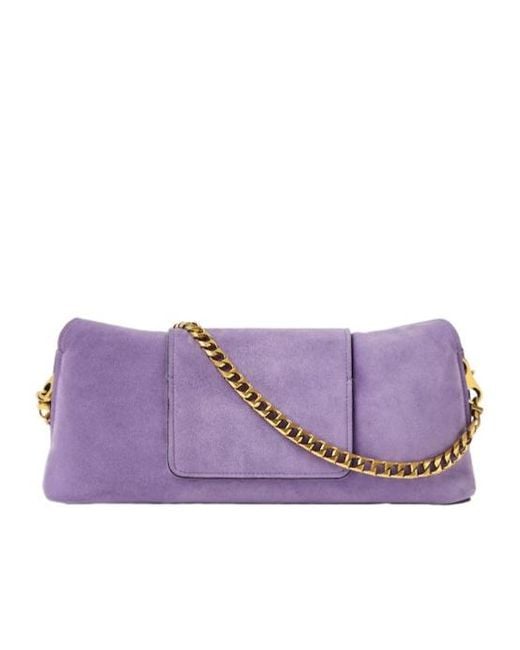 Versace Purple Vivian Suede Chain Shoulder Bag