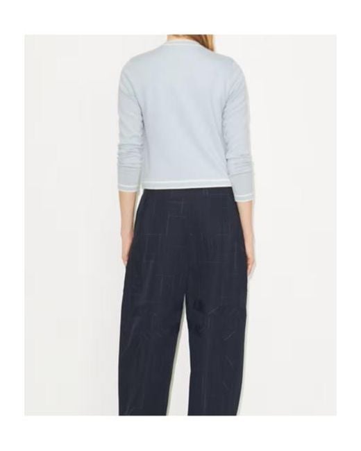 Tory Burch Blue Kendra Crewneck Buttoned Cardigan