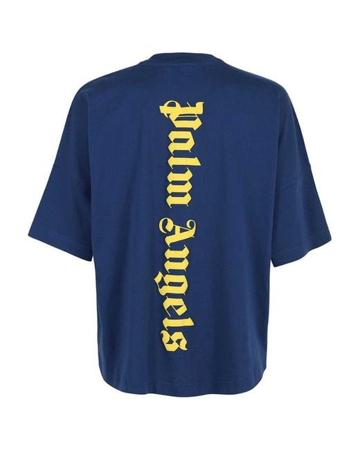 【正規品】Palm Angels NS LOGO OVER T-shirt Palm Angels Ns Logo Over Tee in Blue for Men | Lyst