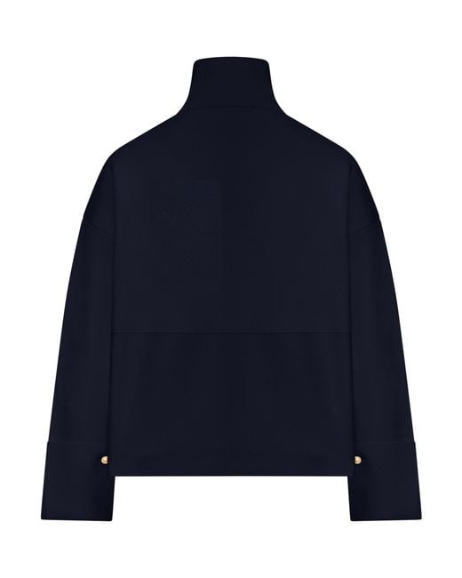 Max Mara Blue Formato High-Neck Cardigan