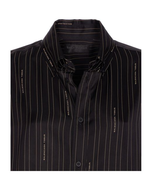 Balenciaga Black Logo Detailed Long-Sleeve Shirt